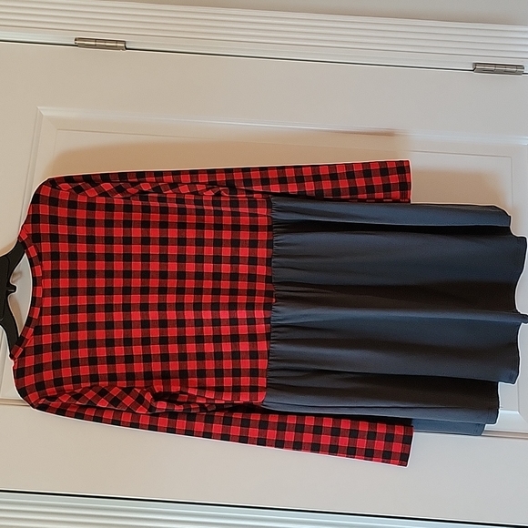 Buffalo plaid high low dress/tunic top - Picture 3 of 5